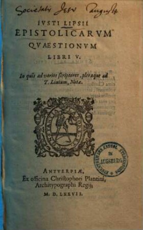 Epistolicarum quaestionum libri V : in quis ad varios scriptores, pleraeque ad T. Livium, notae
