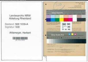 Entnazifizierung Herbert Ahlemeyer , geb. 19.12.1911 (Apotheker)