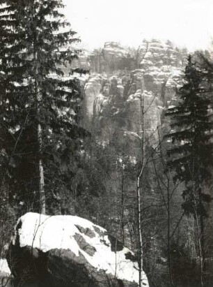 Sächsische Schweiz. Schrammsteinmassiv. Blick zur Schrammsteinaussicht