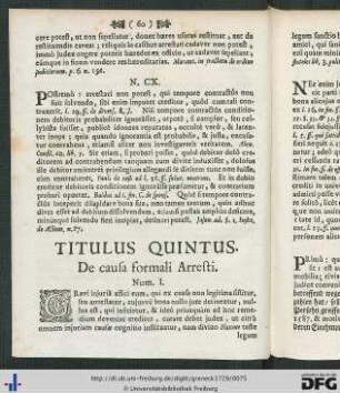 Titulus Quintus.