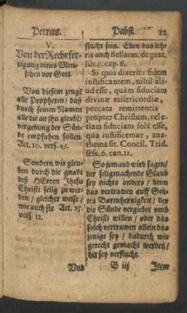 V. Von der Rechtfertigung oines Menschen vor Gott