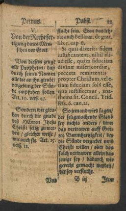 V. Von der Rechtfertigung oines Menschen vor Gott