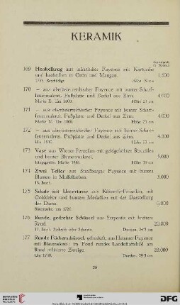 Keramik (Nr. 169-205)