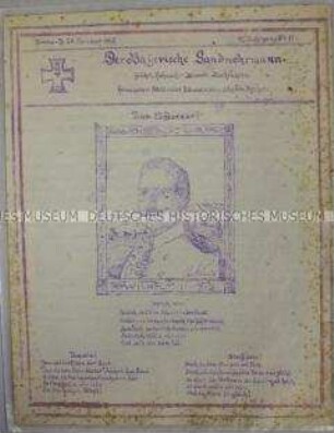 Handgeschriebene hektografierte Feldzeitung "Der Bayerische Landwehrmann" u.a. zum Geburtstag von Kaiser Wilhelm II.