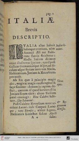 Italiae brevis descriptio