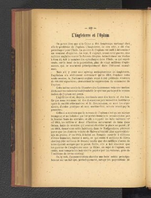 L'Angleterre et l'Opium.