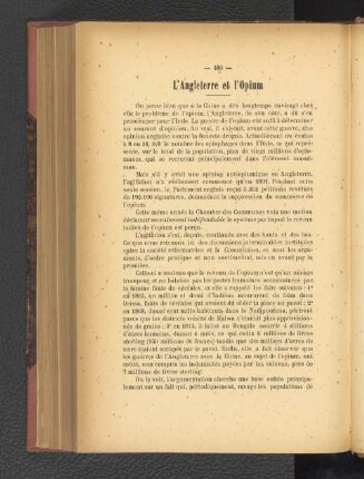 L'Angleterre et l'Opium.