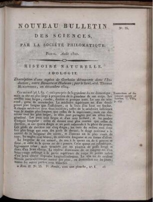 Nouveau Bulletin des Sciences, par la Société Philomatique. Paris. Août 1810., 35
