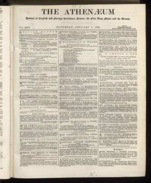 THE ATHENAEUM Journal of English and foreign Literature, Science, the fine Arts. Music and the Drama.