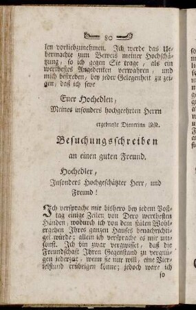 Besuchungsschreiben an einen guten Freund