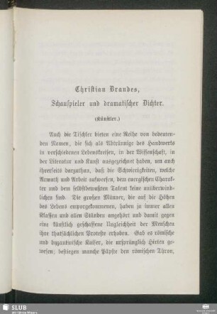 Christian Brandes, Schauspieler und dramatischer Dichter. (Künstler)