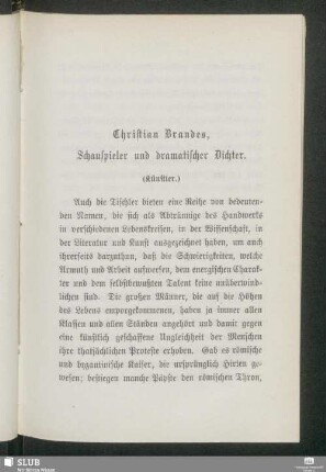 Christian Brandes, Schauspieler und dramatischer Dichter. (Künstler)