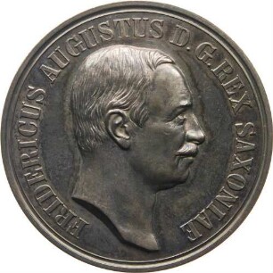 König Friedrich August III. - Silberabschlag der kleinen Medaille "Virtuti Et Ingenio" für Kunst und Wissenschaft