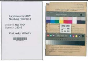 Entnazifizierung Wilhelm Koslowsky , geb. 07.10.1896 (Trinkhallenbesitzer)