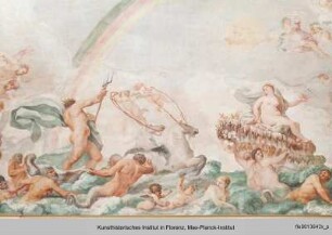 Triumph der Venus und Neptun mit den Tritonen sowie Putten - stanza col affresco trionfo della Venere e tritoni e putti
