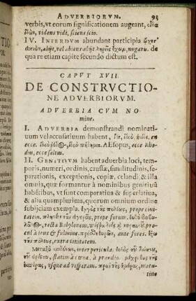 Caput XVII. De Constructione Adverbiorum.