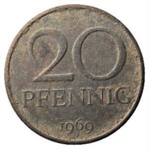 Fundmünze, 20 Pfennig, 1969