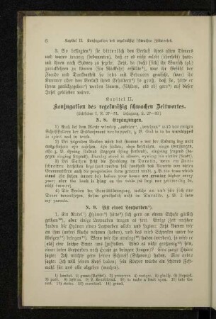 Kapitel II. Konjugation des regelmäßig schwachen Zeitwortes.
