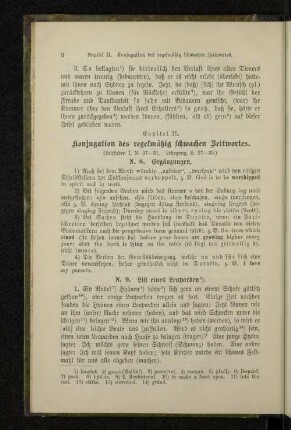 Kapitel II. Konjugation des regelmäßig schwachen Zeitwortes.