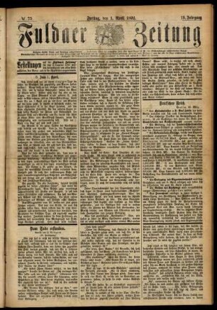 Ausgabe vom Freitag, den 01. April 1892.