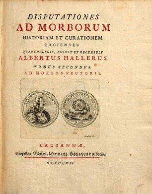 Disputationes ad morborum historiam et curationem facientes. Tomus secundus, Ad morbos pectoris