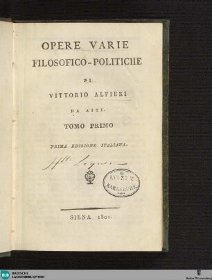 1: Opere varie filosofico-politiche