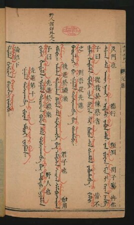 Leolen gisuren bithe. Fejergi = Sigumjilel ögülel bičig douratu [Sigumzilal vuigulal bicig tuuradu] = 論語下