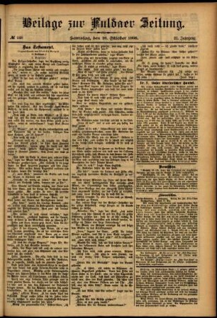 Zweite Ausgabe vom Samstag, den 26. Oktober 1895.