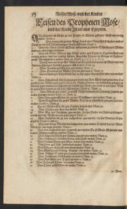 Reisen des Propheten Mose/ und der Kinde Israel aus Egypten.
