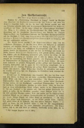 Zum Werkstattunterricht