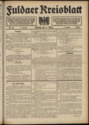Ausgabe vom Montag, den 04. März 1912.