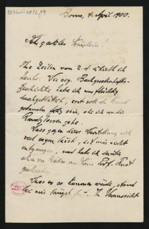 Brief an La Mara : 04.04.1900