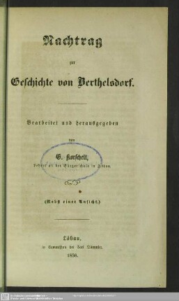 Nachtrag zu Geschichte von Berthelsdorf