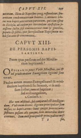 Caput XIII. De Personis Baptizantibus.