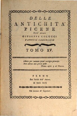 Delle Antichitá Picene, 15