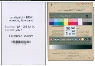 Entnazifizierung Wilhelm Rothensee , geb. 16.05.1902 (Polizeibeamter)