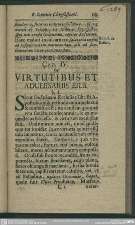 Cap. IV. De Virtutibus Et Adversariis Eius