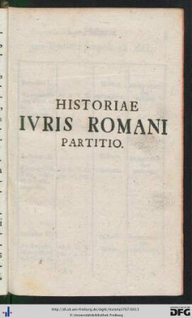 Historiae Iuris Romani Partitio.