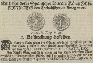 Bildnis des Ferdinandus, König von Spanien