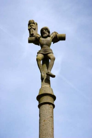 Frankreich. Bretagne. Finistere. Plougastel Daoulas. Calvaire. 1602 bis 1604. 180 Figuren. Westseite. Kreuz des Schächers