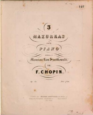 3 Mazurkas pour piano : op. 50