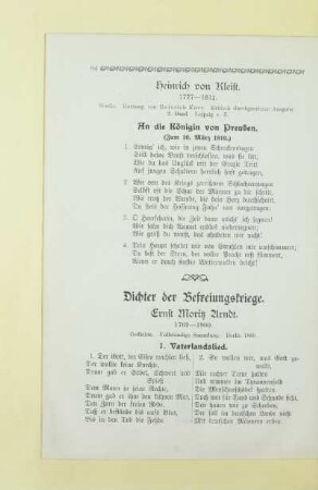 Dichter der Befreiungskriege
