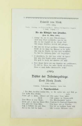 Dichter der Befreiungskriege