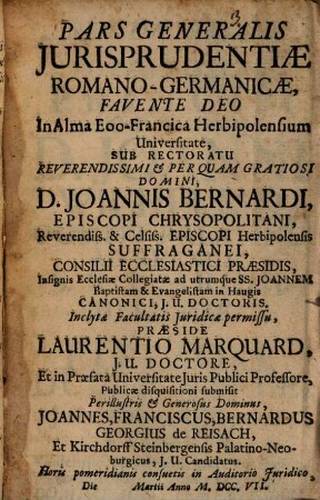 Pars Generalis Jurisprudentiae Romano-Germanicae