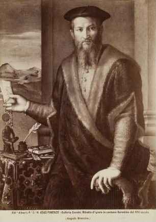 Agnolo Bronzino: Porträt eines Unbekannten im Florentiner Kostüm des 16. Jahrhunderts, Palazzo e Galleria Corsini, Florenz