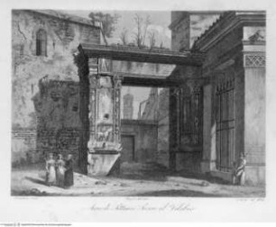 Raccolta delle principali vedute di Roma disegnate al vero ed incise da Domenico Amici Romano, Tafel (30): Arco di Settimio Severo al Velabro (degli Argentari)