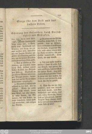Sorge für den Leib und das äußere Leben.