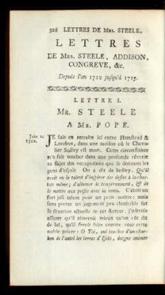 Lettres De Mrs. Steele, Addison, Congreve, &c.