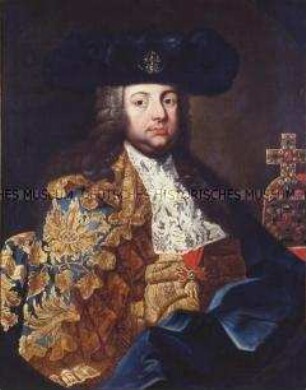 Kaiser Franz I. Stephan (1745-1765) mit der Krone des Heiligen Römischen Reichs im Spanischen Mantelkleid
