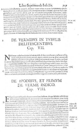 De Vermibus in Tubulis Delitescentibus. Cap. VII.